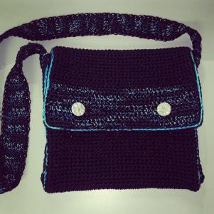 crocheted messenger bag